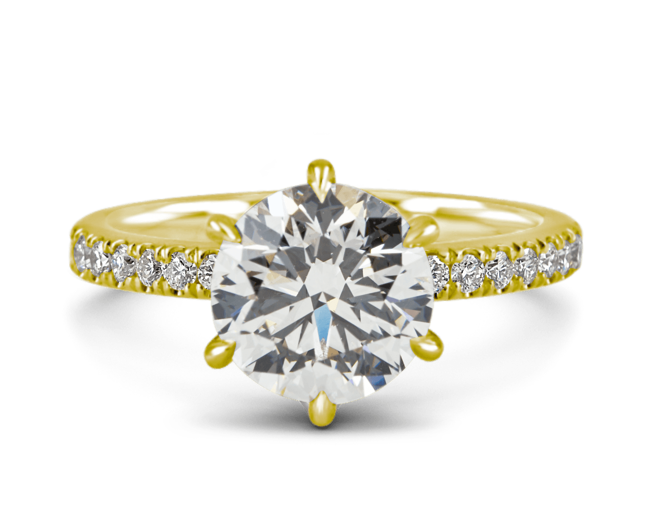The Grace Six Prong Pave Solitaire