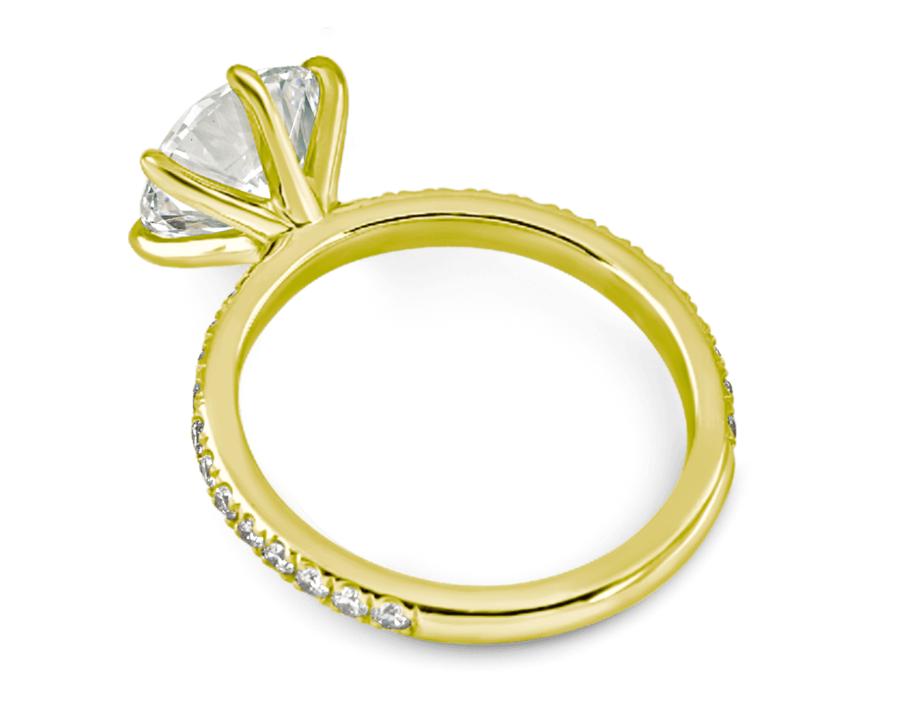 The Grace Six Prong Pave Solitaire