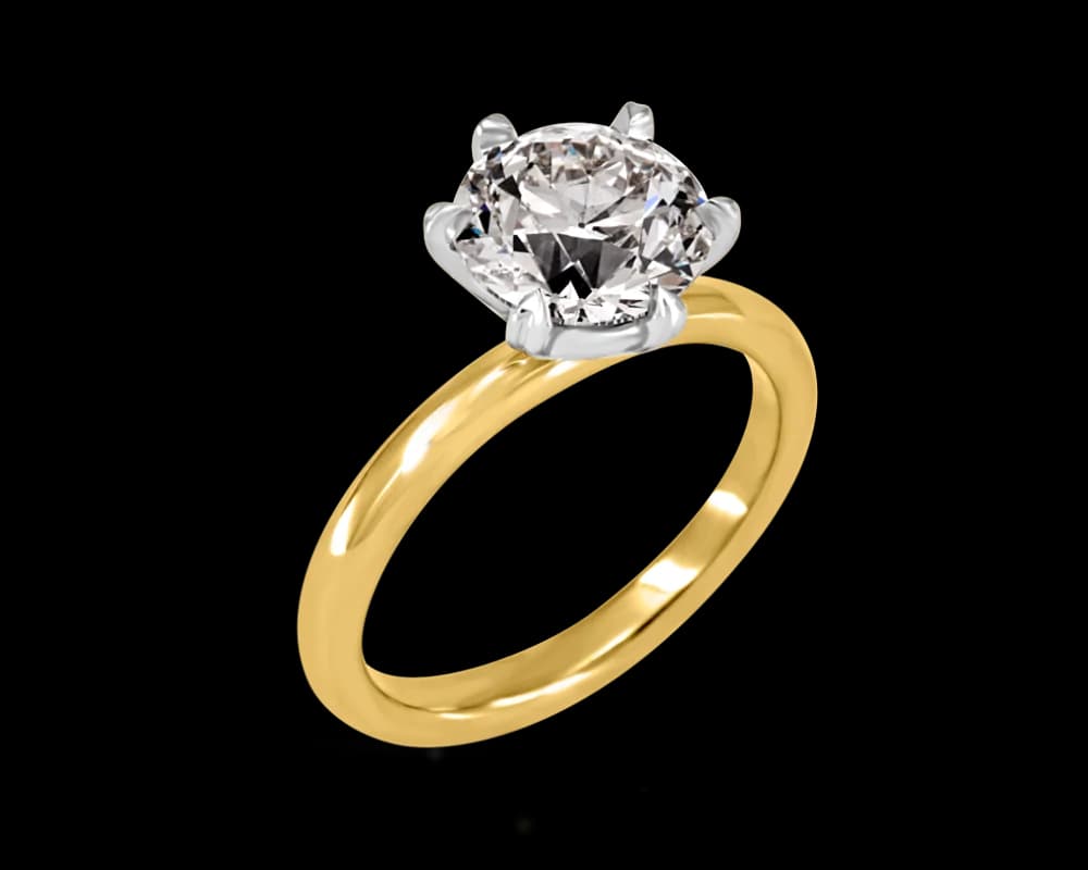 The Gabriella Six Prong Solitaire with Flush Fit