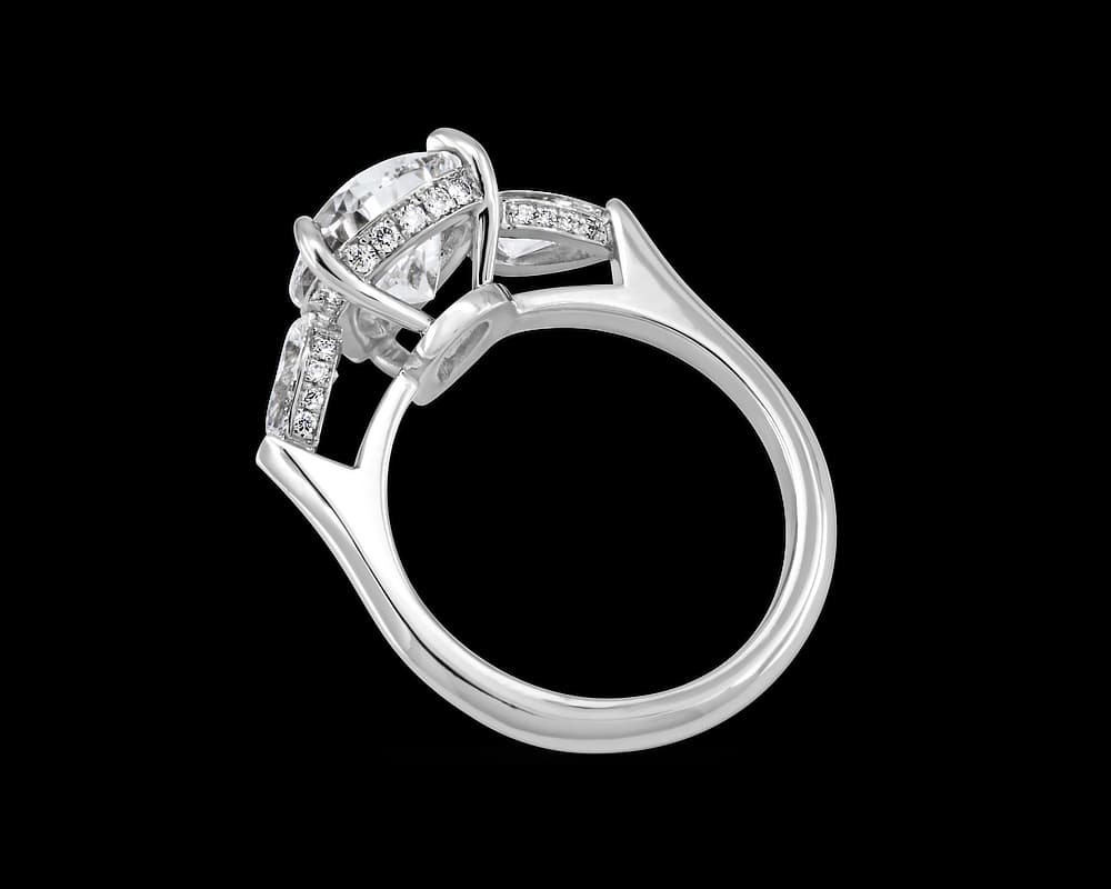 Pear Shape Three Stone Ring