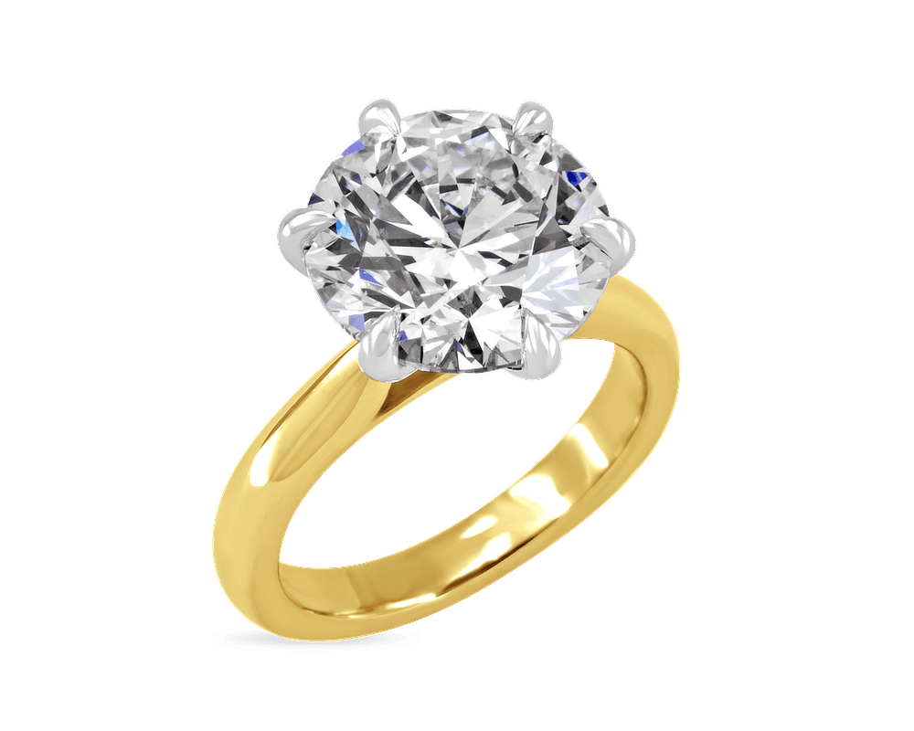 Six Prong Solitaire with Open Profile Head