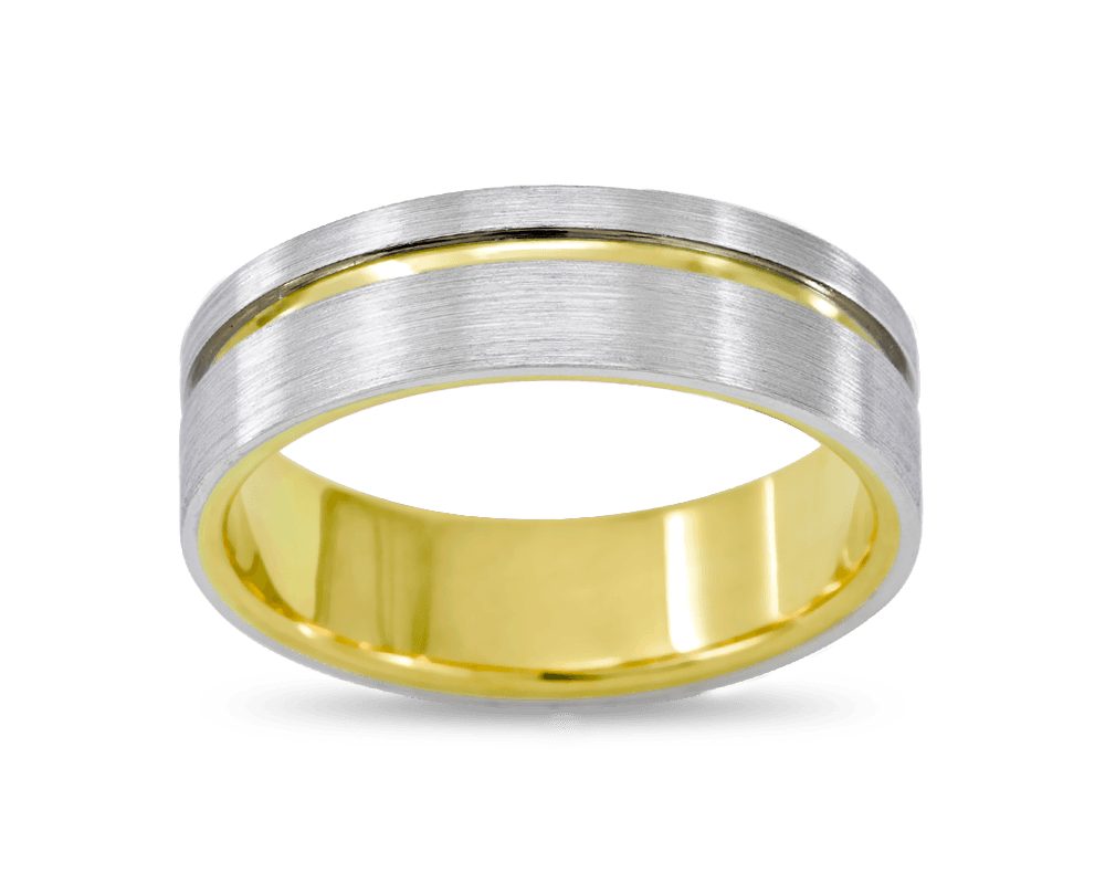 Men's 6mm Platinum Band with Indented Stripe